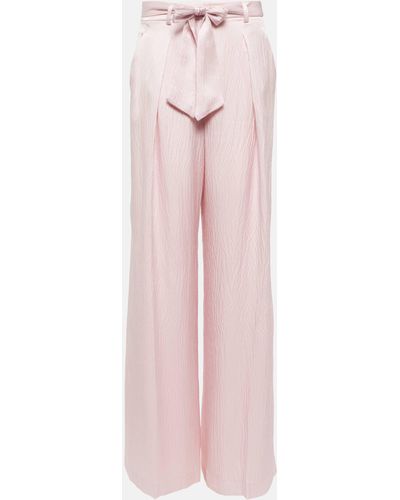Gabriela Hearst High-rise Silk Wide-leg Pants - Pink