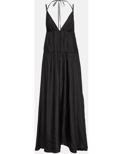 JOSEPH Darnley Tiered Silk Maxi Dress - Black