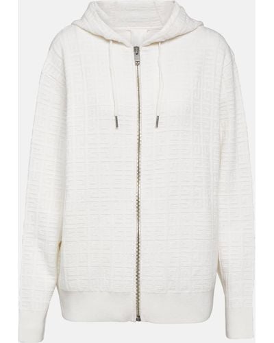 Givenchy 4g Jacquard Cashmere Hoodie - White