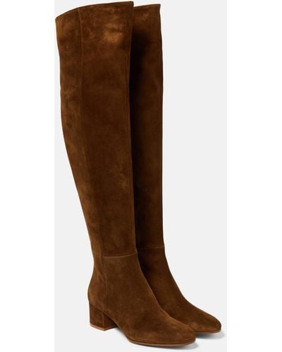 Gianvito Rossi Rolling Suede Over-the Knee Boots - Brown