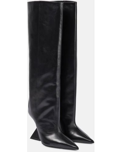 The Attico Cheope Leather Knee-high Boots - Black