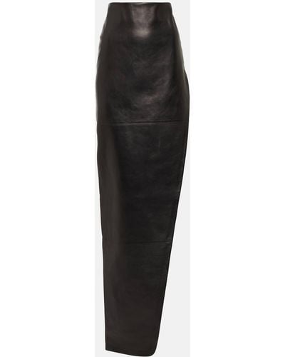 Ann Demeulemeester Leather Maxi Skirt - Black
