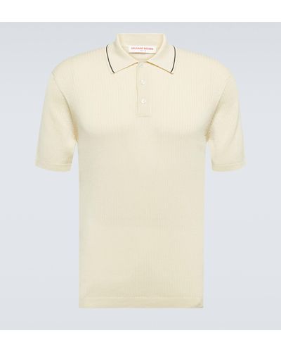 Orlebar Brown Maranon Ribbed-knit Cotton Polo Shirt - Natural