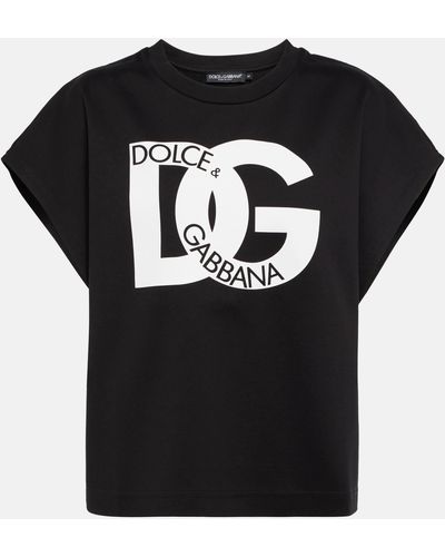 Dolce & Gabbana Jersey T-shirt With Dg Print - Black