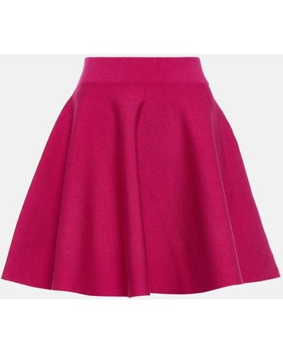 Nina Ricci Flared Wool-blend Miniskirt - Pink
