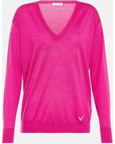 Valentino Cashmere And Silk Sweater - Pink