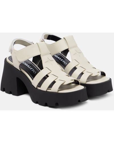 NODALETO Bulla Emma Leather Platform Sandals - Black