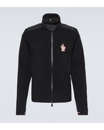 3 MONCLER GRENOBLE Polar Fleece Cardigan - Black