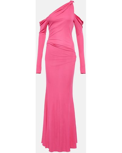 Blumarine One-shoulder Cutout Maxi Dress - Pink