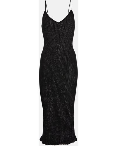 Khaite Nolita Ribbed-knit Slip Dress - Black
