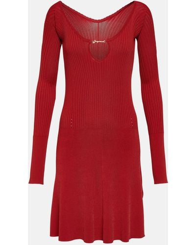 Jacquemus La Mini Robe Pralu Off-shoulder Minidress - Red