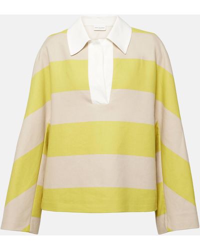 Dries Van Noten Striped Cotton-blend Top - Yellow