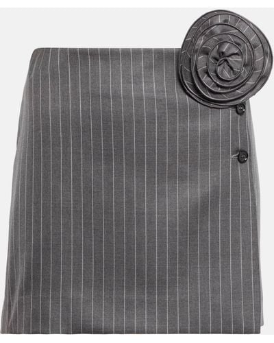 Magda Butrym Pinstripe Wool Miniskirt - Grey