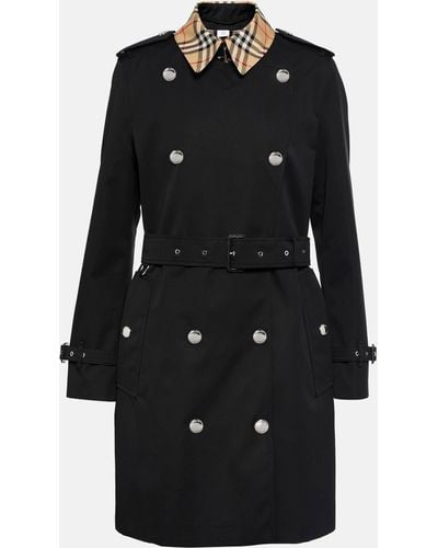 Burberry 'montrose' Double-breasted Trench Coat - Black