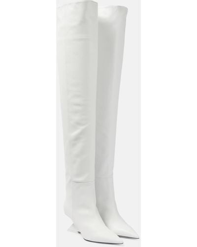 The Attico Cheope Leather Over-the-knee Boots - White
