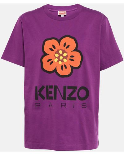 KENZO Boke Flower Cotton Jersey T-shirt - Purple