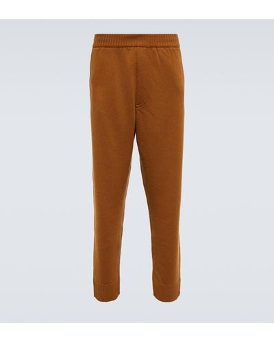 Zegna Cashmere And Cotton Sweatpants - Brown
