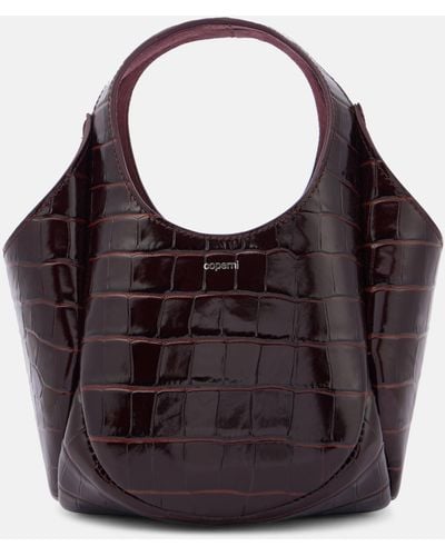 Coperni Swipe Mini Croc-effect Leather Bucket Bag - Purple