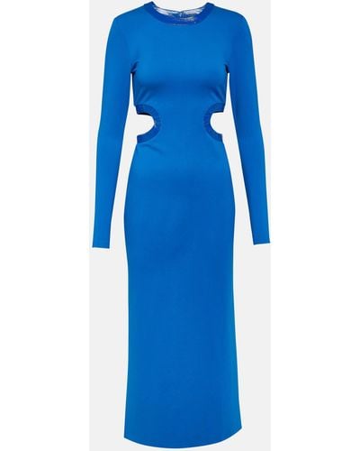 STAUD Dolce Cutout Midi Dress - Blue