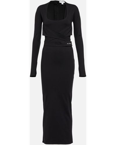 Alaïa Jersey Midi Dress - Black