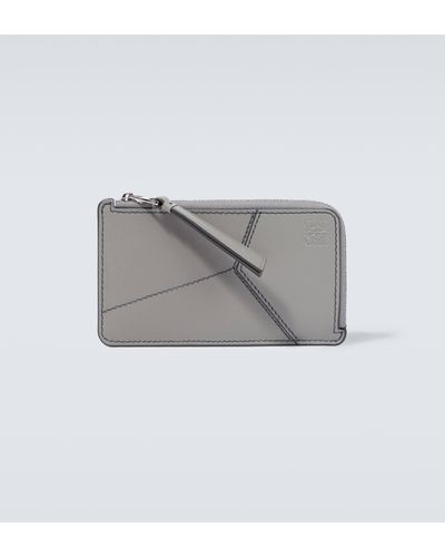 Loewe Puzzle Zip-up Leather Wallet - Grey