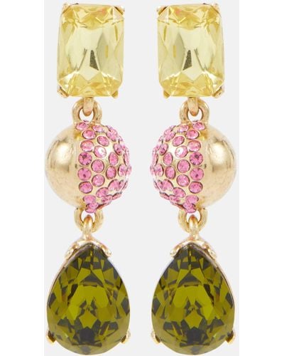 Oscar de la Renta Crystal-embellished Drop Earrings - Green