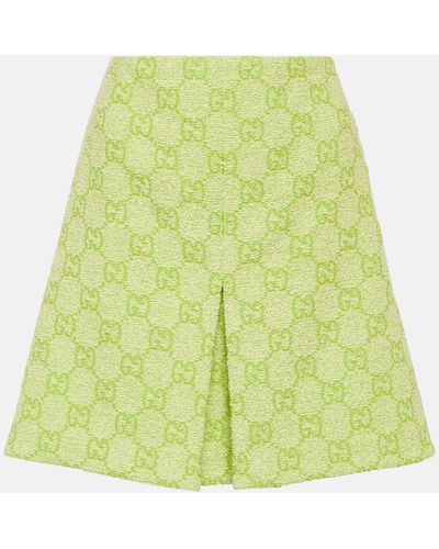 Gucci GG Cotton-blend Boucle Miniskirt - Green
