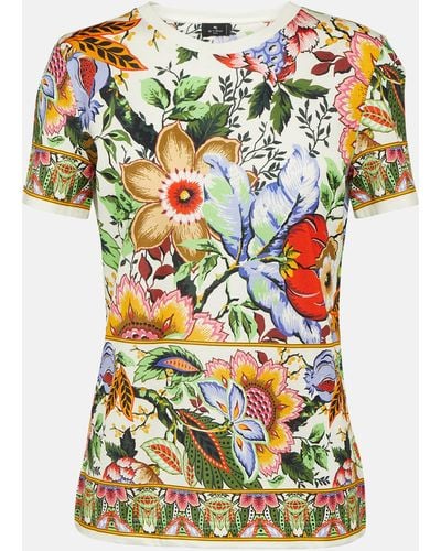 Etro Floral Cotton T-shirt - Multicolour