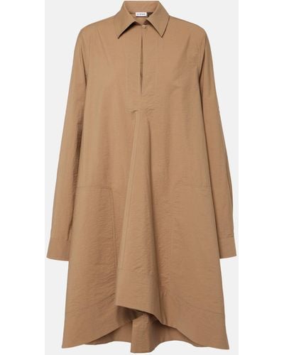 Loewe Cotton-blend Shirt Dress - Brown