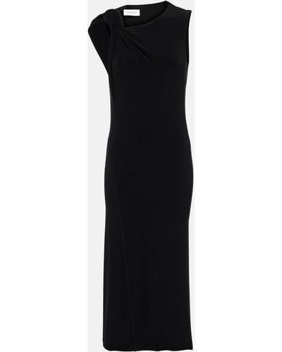 Sportmax Nuble Asymmetric Jersey Midi Dress - Black