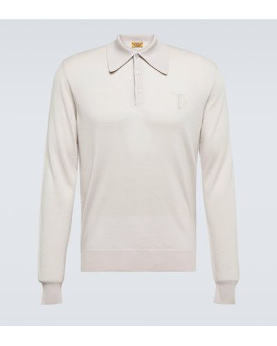 Tod's Wool, Silk, And Cashmere Polo Shirt - White