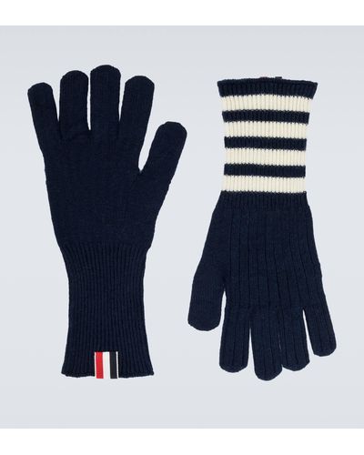 Thom Browne Cashmere Gloves - Blue