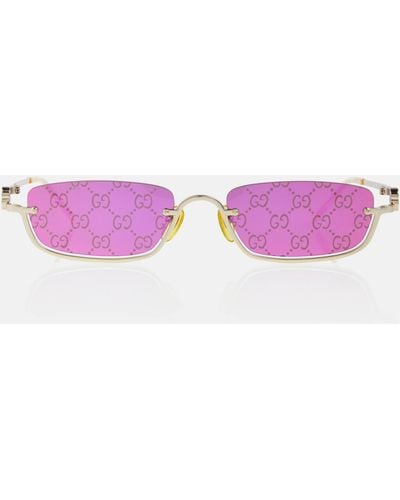 Gucci GG Rectangular Sunglasses - Pink