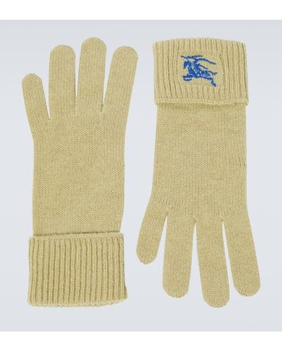 Burberry Ekd Cashmere-blend Gloves - Yellow