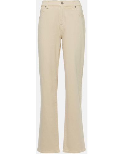 7 For All Mankind Ellie Mid-rise Straight Jeans - Natural