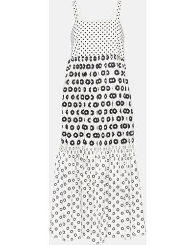 Tory Burch Printed Cotton-blend Midi Dress - White