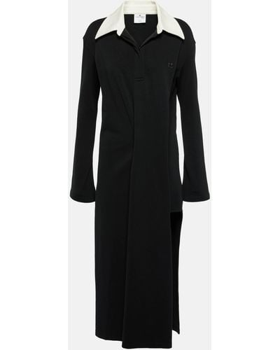 Courreges Twist Cotton-blend Pique Polo Dress - Black