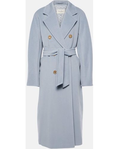 Max Mara Madame Wool And Cashmere Long Belted Coat - Blue