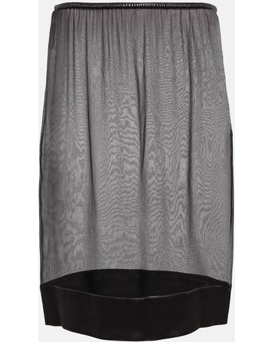 Saint Laurent Silk Miniskirt - Grey
