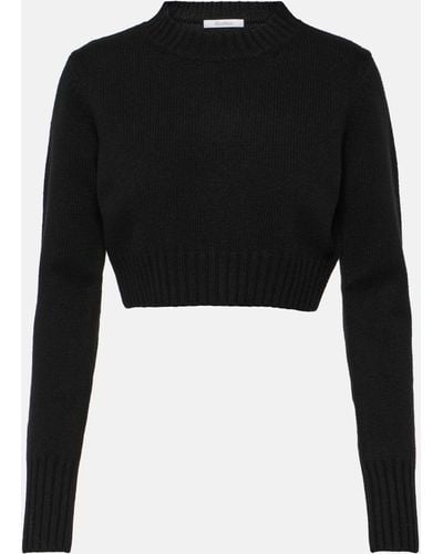 Max Mara Jazz Cropped Cashmere Sweater - Black