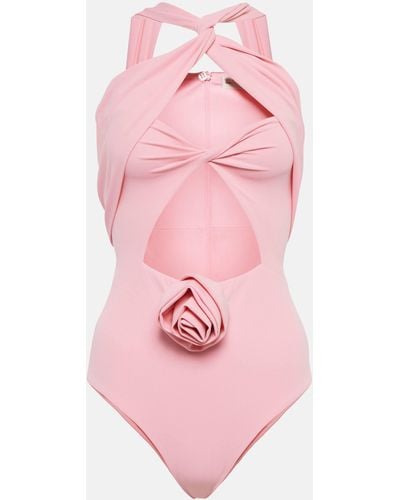 Magda Butrym Twisted Jersey Bodysuit - Pink