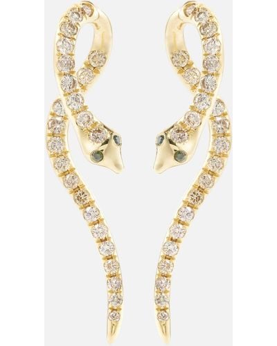 Ileana Makri Boa 18kt Gold Earrings With Diamonds - Metallic