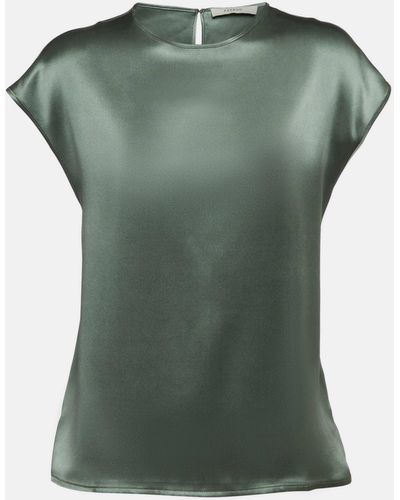 Asceno Dasha Silk Top - Green