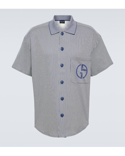 Giorgio Armani Striped Cotton Shirt - Grey