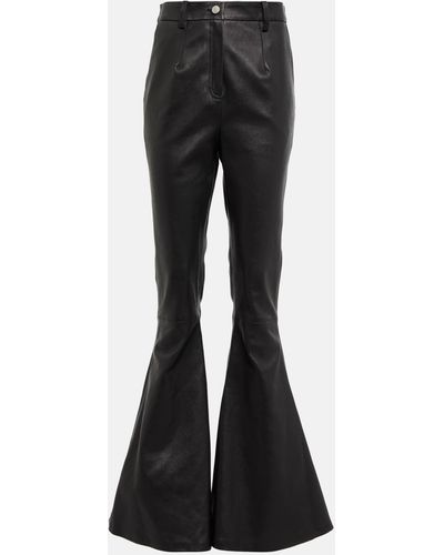 Magda Butrym High-rise Flared Leather Pants - Black
