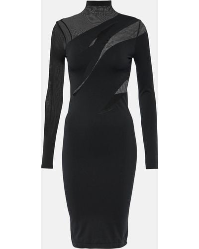 Wolford Sheer Opaque Midi Dress - Black