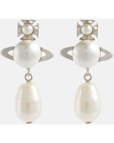 Vivienne Westwood Inass Faux Pearl Drop Earrings - White