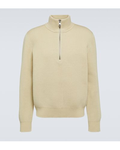 Bottega Veneta Wool Half-zip Sweater - Natural