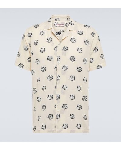 Orlebar Brown Marne Cotton-blend Jacquard Bowling Shirt - Natural