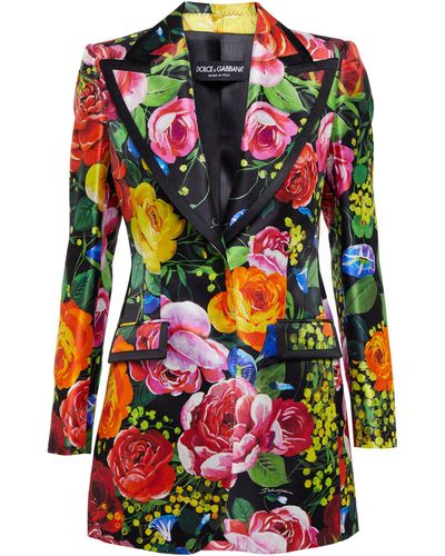 Dolce & Gabbana Bedruckter Blazer aus Seide - Mehrfarbig